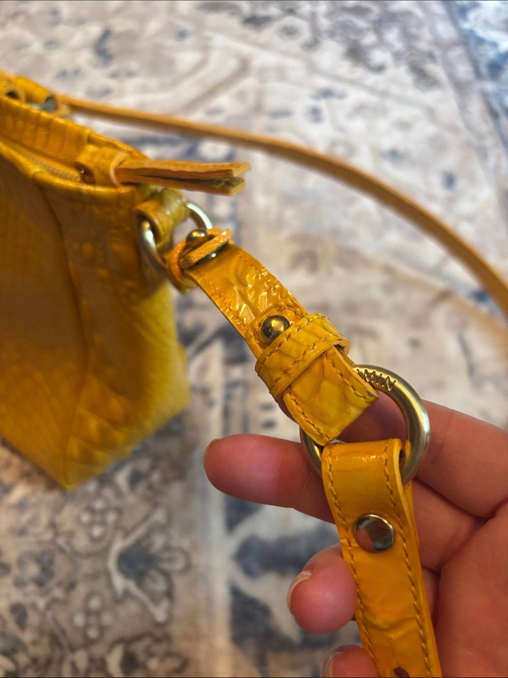 Brahmin Croc-Embossed Leather Crossbody with Strap - Picture 8 of 14